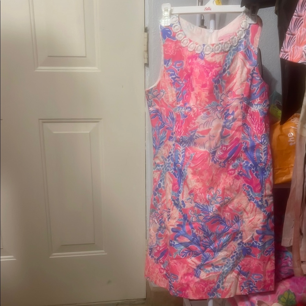 Lilly Pulitzer Floral Sleeveless Dress in Pink and Blue